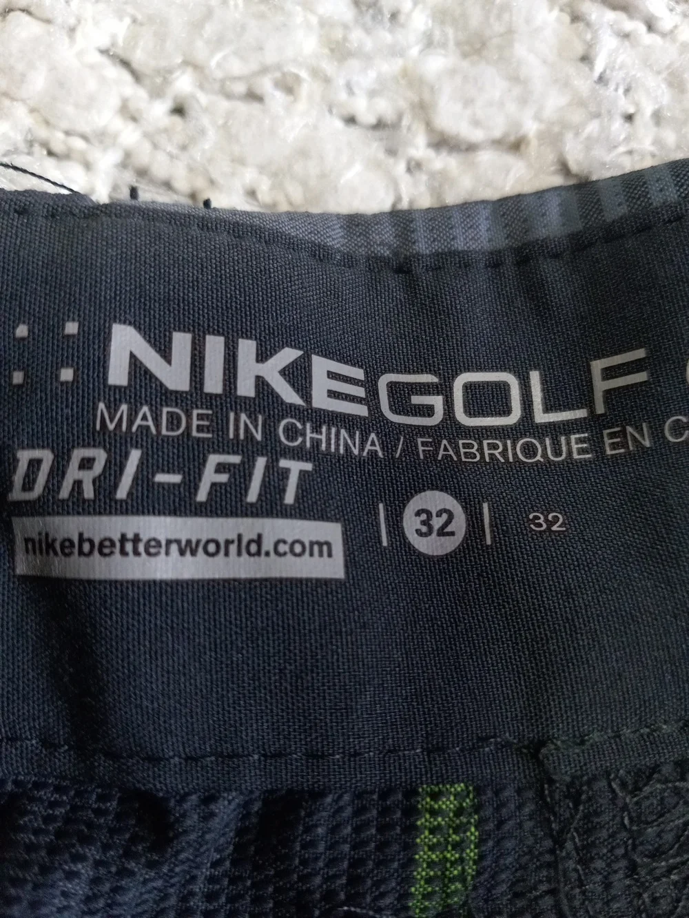 Nike Men's Plaid Golf Performance Shorts - Gray with Lime Accents Size 32